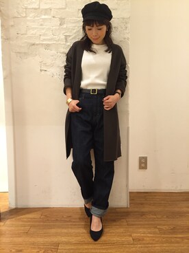 「LEPSIM（レプシィム）のマリンキャスケット　735142（キャスケット）」を使った、mayaさん（レディース・158cm）の秋コーディネート