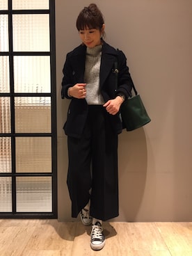 「LEPSIM（レプシィム）のアイテム（ピーコート）」を使った、mayaさん（レディース・158cm）の冬コーディネート