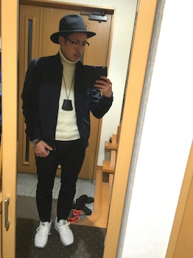 「ZARA（ザラ）のアイテム（ブルゾン、ブルー系）」を使った、ma$aさん（メンズ・175cm）の春コーディネート