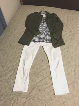 「古着のアイテム（ブルゾン、グリーン系）」を使った、ma$aさん（メンズ・175cm）の春コーディネート