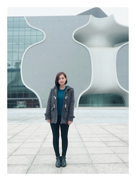 「PULL&BEAR（プルアンドベア）のアイテム（アクセサリー）」を使った、Jillianさん（レディース・152cm）の冬コーディネート