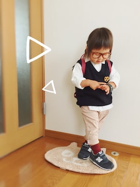 「アイテム（腕時計）」を使った、akaさん（キッズ・80cm）の秋コーディネート