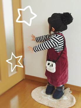 「COMME CA DU MODE（コムサデモード）のアイテム（ワンピース/ドレス）」を使った、akaさん（キッズ・90cm）の冬コーディネート