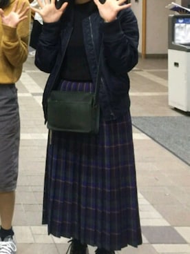 「UK」｜「アイテム（ブルゾン）」を使った、pyosさん（レディース・151cm）の秋コーディネート