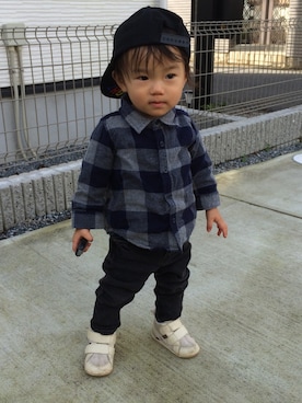 「GAP（ギャップ）のアイテム（その他）」を使った、onakasuitaさん（キッズ・80cm）の秋コーディネート