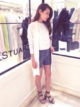 「JILL STUART（ジルスチュアート）のアイテム（カーディガン/ボレロ）」を使った、mizuki さん（レディース・162cm）の春コーディネート