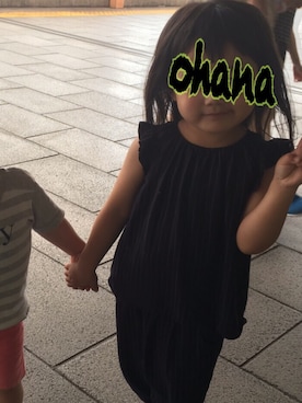 「ランチコーデ」｜「アイテム（オールインワン・サロペット）」を使った、ohanaさん（キッズ・90cm）の夏コーディネート