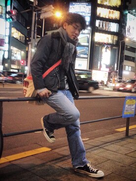 「チャックテイラー」｜「アイテム（その他アウター）」を使った、YUTA KABURAGI さん（メンズ・175cm）の冬コーディネート
