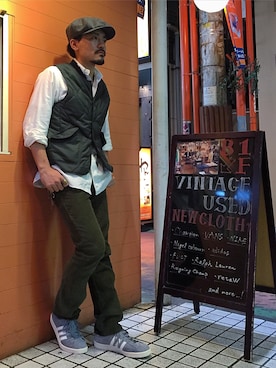 「wings+horns（ウィングスアンドホーンズ）のアイテム」を使った、YUTA KABURAGI さん（メンズ・175cm）の秋コーディネート