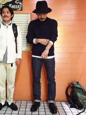 「A.P.C.（アーペーセー）のアイテム（その他シューズ）」を使った、YUTA KABURAGI さん（メンズ・175cm）の秋コーディネート
