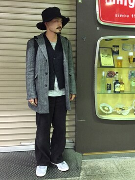 「KIJIMA TAKAYUKI」｜「アイテム（スウェット）」を使った、YUTA KABURAGI さん（メンズ・175cm）の冬コーディネート