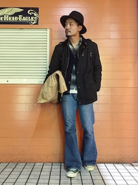 「FILSON（フィルソン）のアイテム（その他アウター）」を使った、YUTA KABURAGI さん（メンズ・175cm）の冬コーディネート