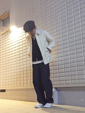 「アイテム（カバーオール、ホワイト系）」を使った、YUTA KABURAGI さん（メンズ・175cm）の冬コーディネート