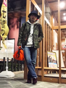 「Wrangler」｜「アイテム（ミリタリージャケット）」を使った、YUTA KABURAGI さん（メンズ・175cm）の春コーディネート