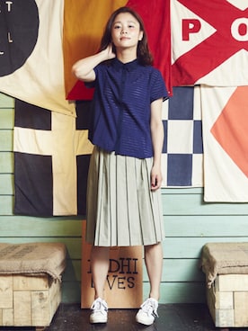 「アイテム（スカート）」を使った、parfumPRさん（レディース・162cm）の春コーディネート