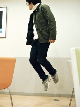 「united arrows」｜「アイテム（ミリタリージャケット）」を使った、hhhさん（メンズ・172cm）の冬コーディネート