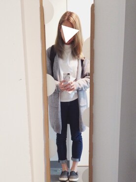 「UNIQLO（ユニクロ）のアイテム（デニムパンツ、ブルー系）」を使った、meow様さん（レディース・155cm）の秋コーディネート