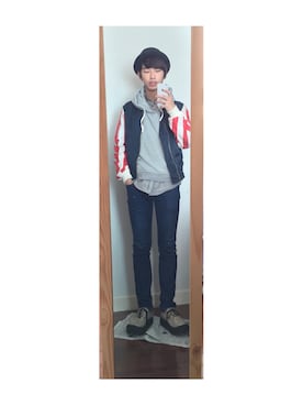 「PHENOMENON（フェノメノン）のアイテム（ブルゾン）」を使った、かたいしさん（メンズ・175cm）の冬コーディネート
