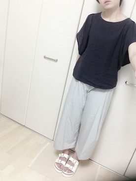 「グレーパンツ」｜ano 、さん（レディース・160cm）の夏コーディネート