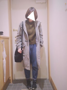 「RETRO GIRL（レトロガール）のアイテム（ダッフルコート）」を使った、djdjさん（レディース・154cm）の冬コーディネート