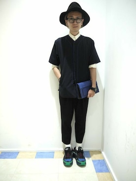 「DISCOVERED（ディスカバード）のアイテム（帽子）」を使った、一政さん（メンズ・170cm）の夏コーディネート
