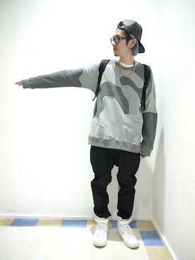「MID by MIDWEST（ミッド バイ ミッドウエスト）のアイテム」を使った、一政さん（メンズ・170cm）の夏コーディネート