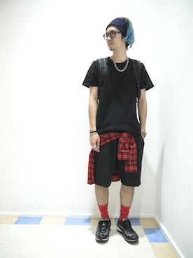 「MID by MIDWEST（ミッド バイ ミッドウエスト）のアイテム」を使った、一政さん（メンズ・170cm）の夏コーディネート
