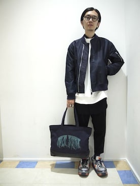 「doublet（ダブレット）のアイテム（ブルゾン）」を使った、一政さん（メンズ・170cm）の秋コーディネート