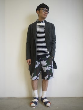 「yoshiokubo（ヨシオクボ）のアイテム」を使った、一政さん（メンズ・170cm）の冬コーディネート