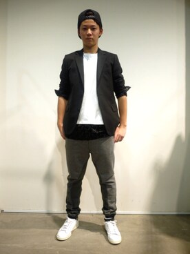 「MID by MIDWEST（ミッド バイ ミッドウエスト）のアイテム」を使った、一政さん（メンズ・170cm）の冬コーディネート
