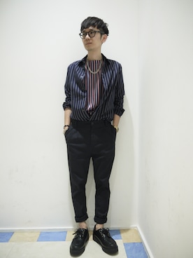 「MIDWEST（ミッドウエスト）のアイテム」を使った、一政さん（メンズ・170cm）の春コーディネート