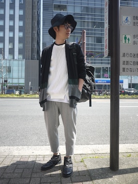 「DISCOVERED（ディスカバード）のアイテム」を使った、一政さん（メンズ・170cm）の春コーディネート