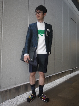 「ラインソックス」｜一政さん（メンズ・170cm）の春コーディネート