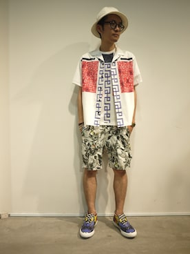 「yoshiokubo（ヨシオクボ）のアイテム」を使った、一政さん（メンズ・170cm）の夏コーディネート