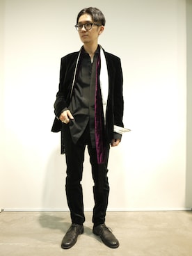 「HAIDER ACKERMANN（ハイダーアッカーマン）のアイテム（テーラードジャケット）」を使った、一政さん（メンズ・170cm）の夏コーディネート