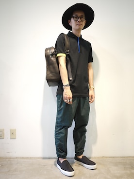 「Joshua SANDERS（ジョシュアサンダース）のアイテム」を使った、一政さん（メンズ・170cm）の夏コーディネート