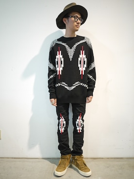 「MARCELO BURLON（マルセロ・バーロン）のアイテム」を使った、一政さん（メンズ・170cm）の夏コーディネート