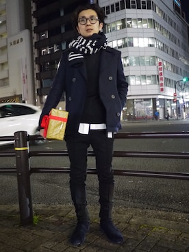 「HAIDER ACKERMANN（ハイダーアッカーマン）のアイテム」を使った、一政さん（メンズ・170cm）の冬コーディネート