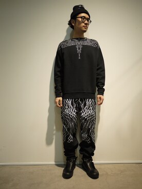 「MARCELO BURLON（マルセロ・バーロン）のアイテム」を使った、一政さん（メンズ・170cm）の冬コーディネート