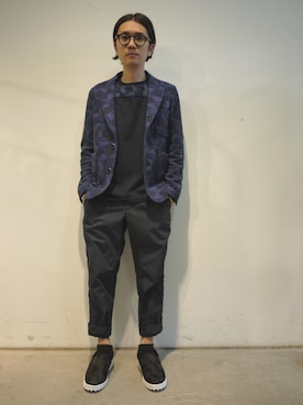 「ANREALAGE（アンリアレイジ）のアイテム」を使った、一政さん（メンズ・170cm）の春コーディネート