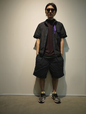 「ANREALAGE（アンリアレイジ）のアイテム」を使った、一政さん（メンズ・170cm）の春コーディネート