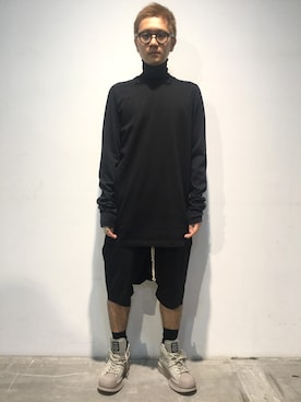 「Rick Owens（リックオウエンス）のアイテム（パンツ）」を使った、一政さん（メンズ・170cm）の夏コーディネート