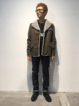 「TAKAHIROMIYASHITATheSoloIst.（タカヒロミヤシタザソロイスト）のアイテム（デニムパンツ）」を使った、一政さん（メンズ・170cm）の秋コーディネート