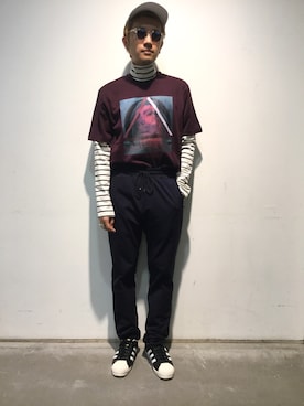 「JOHN LAWRENCE SULLIVAN（ジョンローレンスサリバン）のアイテム（その他パンツ）」を使った、一政さん（メンズ・170cm）の秋コーディネート