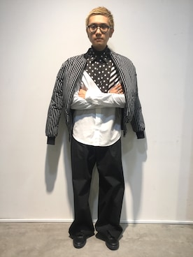 「yoshiokubo（ヨシオクボ）のアイテム」を使った、一政さん（メンズ・170cm）の秋コーディネート