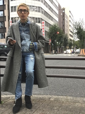 「KSUBI（スビ）のアイテム（ジャケット/アウター）」を使った、一政さん（メンズ・170cm）の秋コーディネート