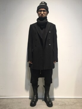 「RICK OWENS」｜「アイテム（その他アウター）」を使った、一政さん（メンズ・170cm）の秋コーディネート