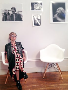 「ヴィンテージワンピース」｜「アイテム（ブーツ）」を使った、Rock Mama NYCさん（レディース・155cm）の夏コーディネート