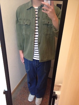 「GLAD HAND（グラッドハンド）のアイテム（パンツ）」を使った、TAKUYUKIさん（メンズ・183cm）の冬コーディネート
