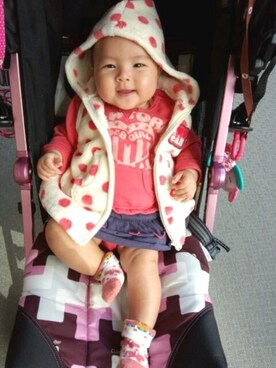 「e.a.B（エーアーベー）のアイテム（トップス）」を使った、EmiiroDreamさん（キッズ・70cm）の春コーディネート